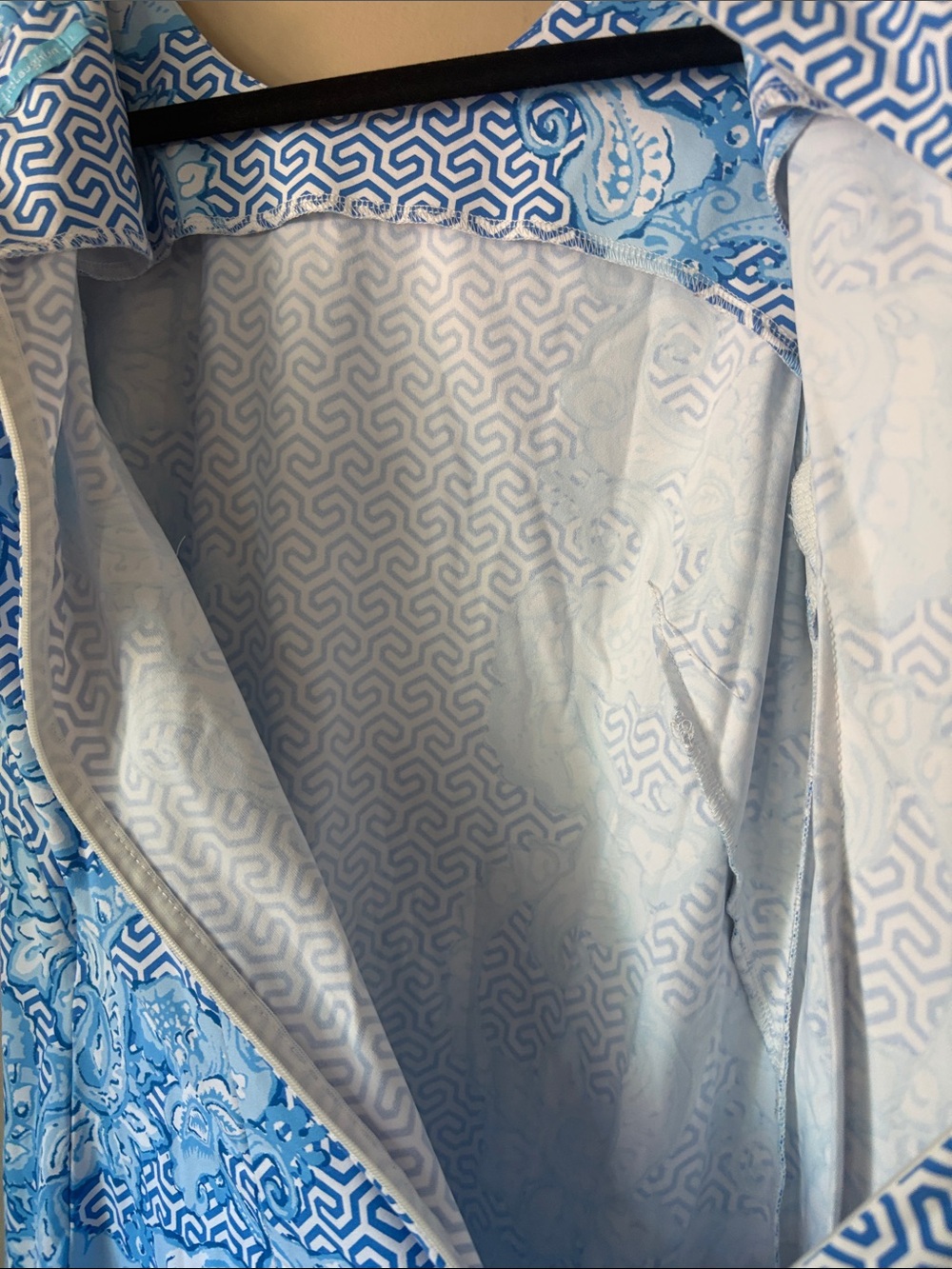J. McLaughlin Blue & White Sofia Shift Dress in Catalina Cloth Size Large - Picture 9 of 9